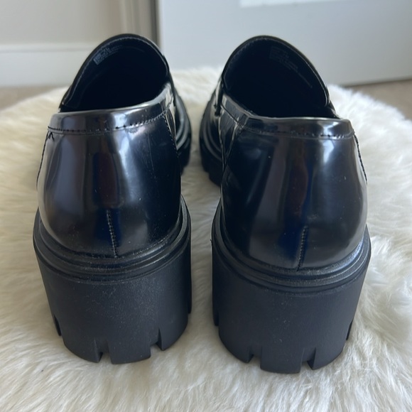 Crown Vintage Black Platform Heeled Loafers - 7 - Picture 5 of 9